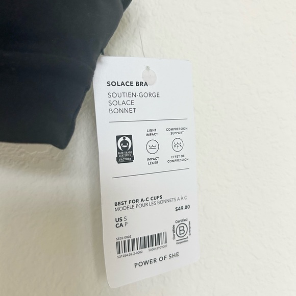 NWT Athleta Black Solace Sports Bra & Transcend High Rise 7/8 Legging Set - Picture 5 of 11